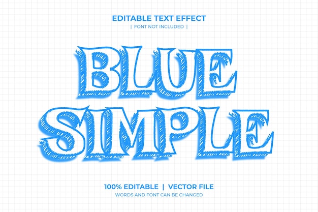 Blue simple editable text effect