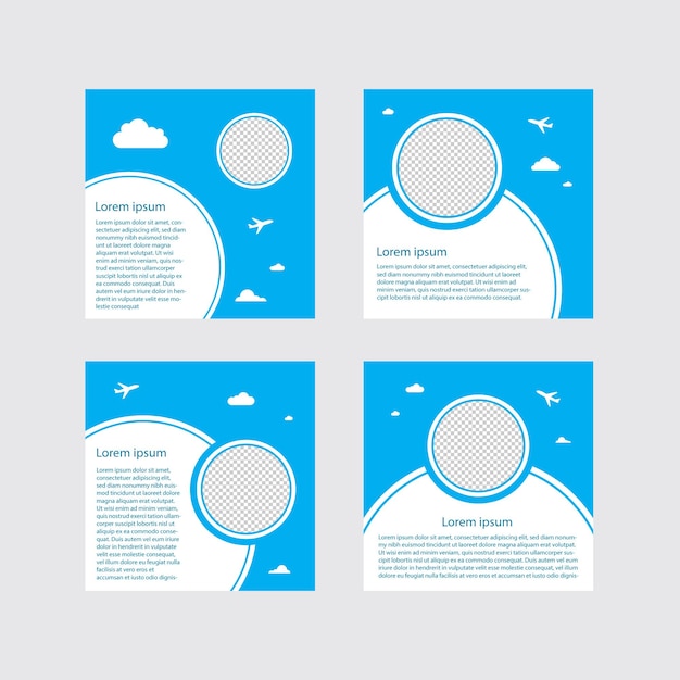 blue sky Instagram post templates travel agency template