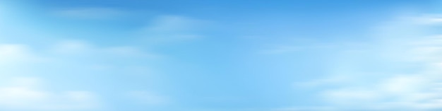 Vector blue sky with white clouds panoramic image background