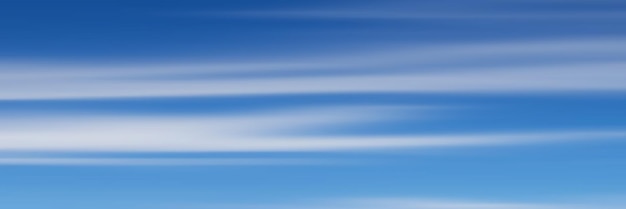 Vector blue sky with white clouds, panoramic image, vector background