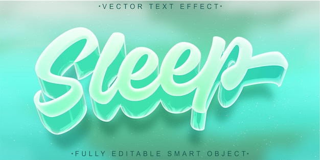 Vector blue sleeping vector fully editable smart object text effect