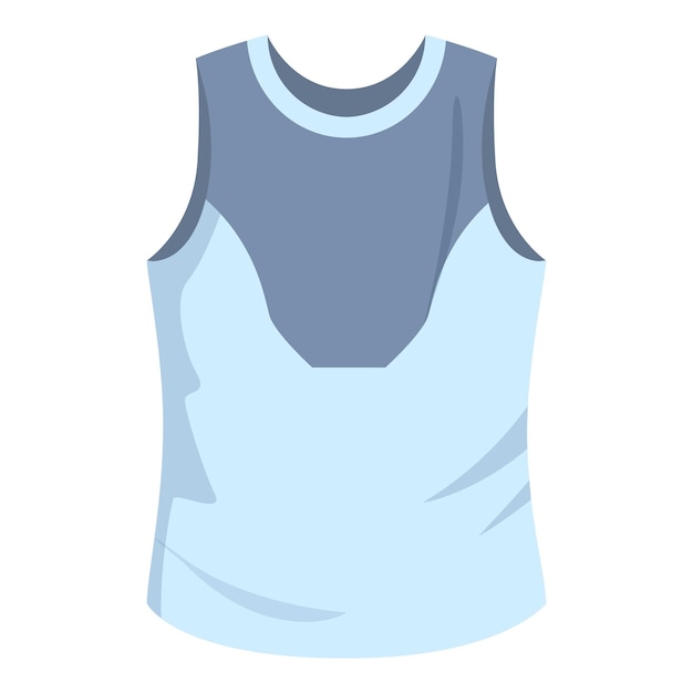 Vector blue sleeveless sportswear t shirt with breathable panels for running or gym workout