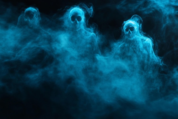 Vector a blue smoke with a black background with a blue light