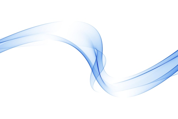 Blue smooth flow of transparent lines Abstract wave design element