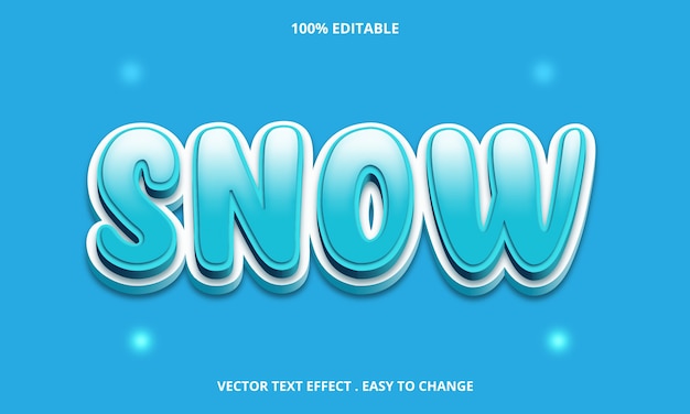 Blue Snow editable text effect