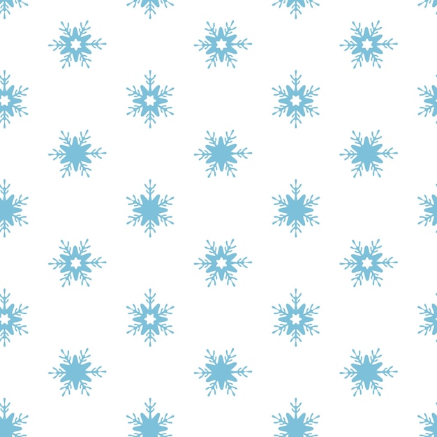 Blue snowflakes Repeating vector patternSeamless festive ornament Delicate crystal background