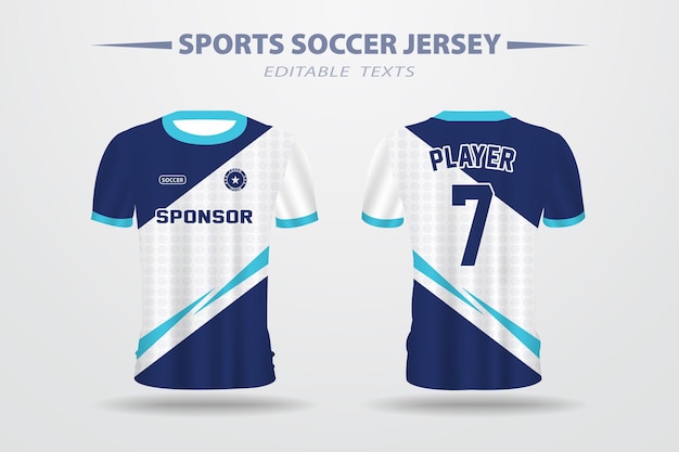 Blue Soccer Football Jersey Design and Template