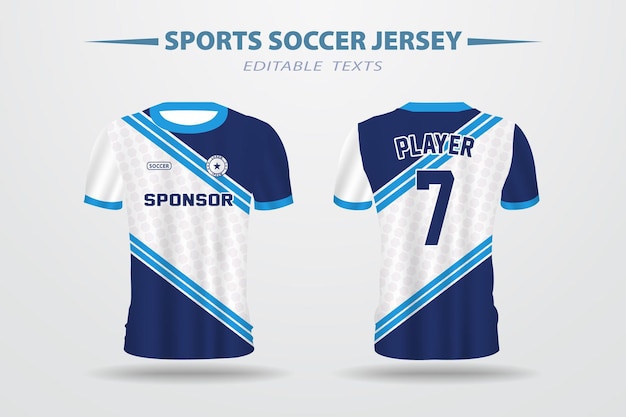 Blue Soccer Football Jersey Design and Template