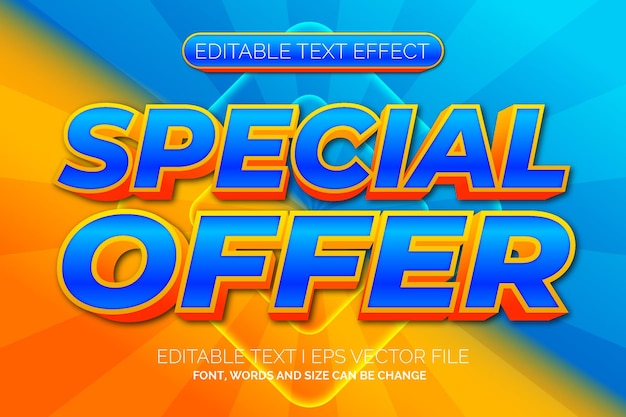 Blue special offer text effect