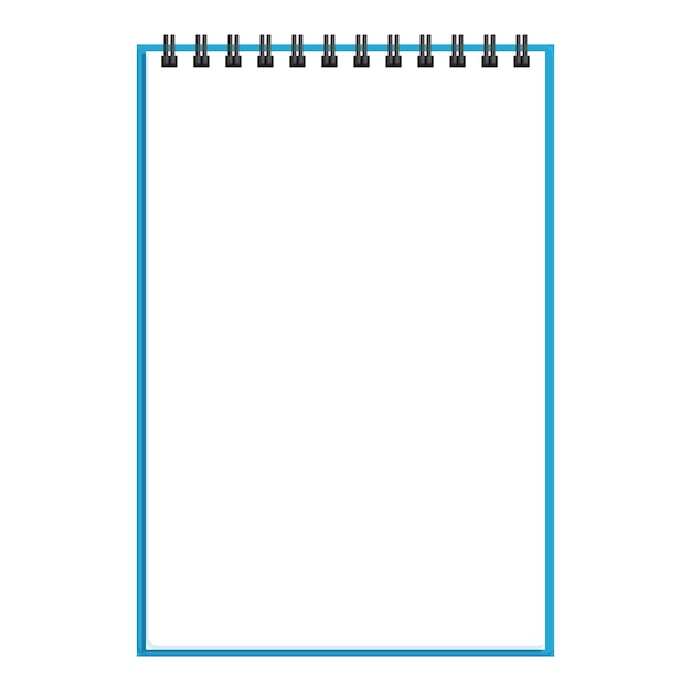 Vector blue spiral notepad with blank pages presenting your message