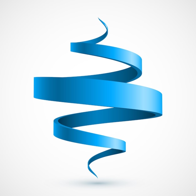 Vector blue spiral ribbon