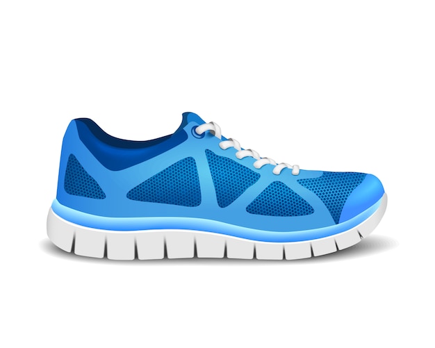 Blue sport shoes for running. 