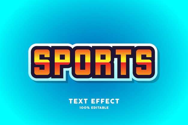 Blue sport text effect, editable text