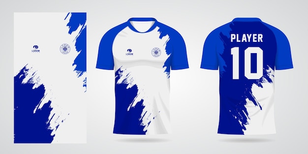 Blue sports shirt jersey design template