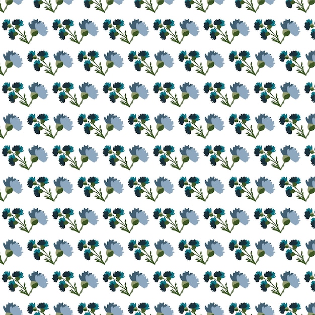 Blue spring flowers seamless pattern wallpaper