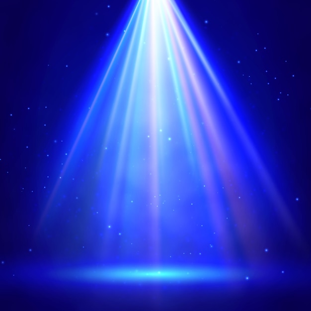 Blue stage illumination with spotlights background