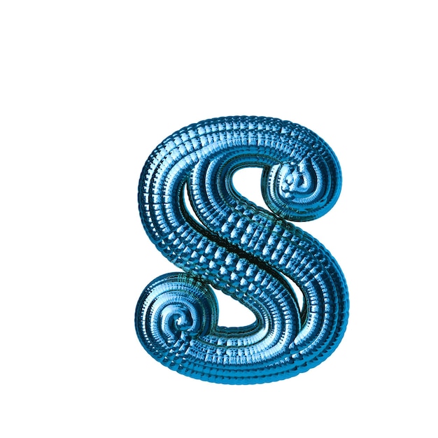 Blue symbol made of spheres letter s