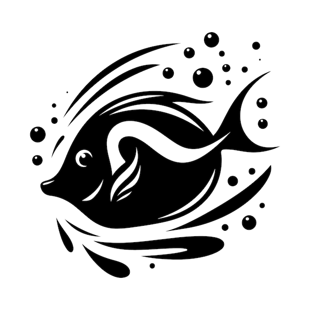 Vector blue tang silhouette vector art ideal for tshirt and logo designs