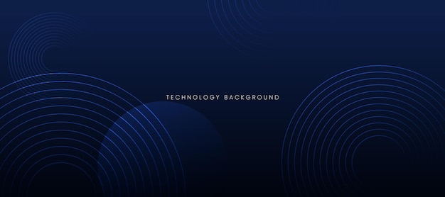 Blue technology background with circle lines Futuristic modern design