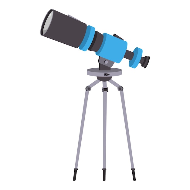 Blue telescope vector cartoon illustration isolated on a white background