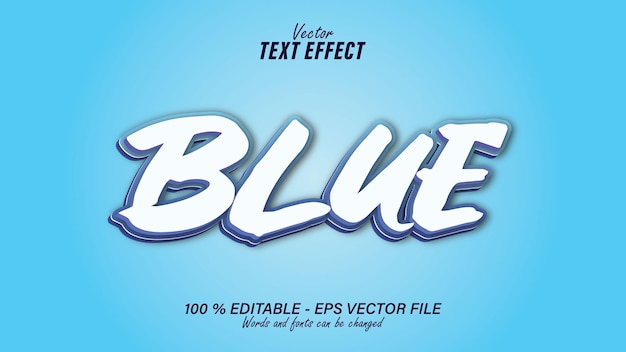 Blue text effect editable eps file