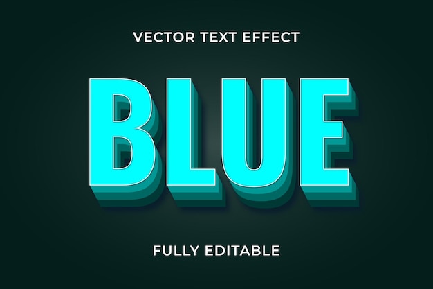 Blue text effect eps