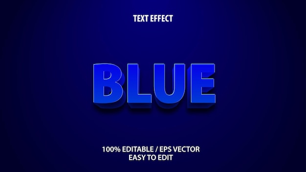 Blue text effect Premium Vector