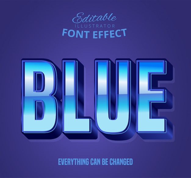 Blue text font effect