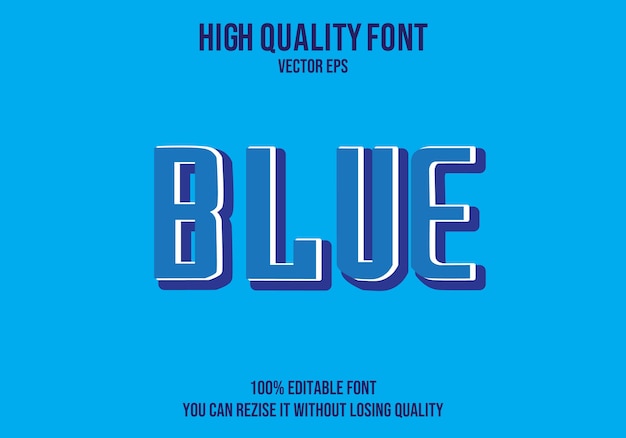 Blue Text Font effect