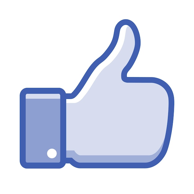 Blue thumb up icon, like icon vector illustration