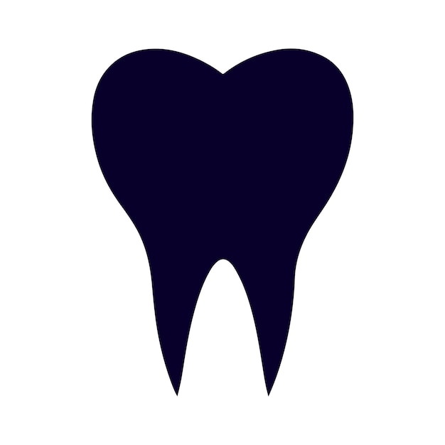 a blue tooth with a black outline on it