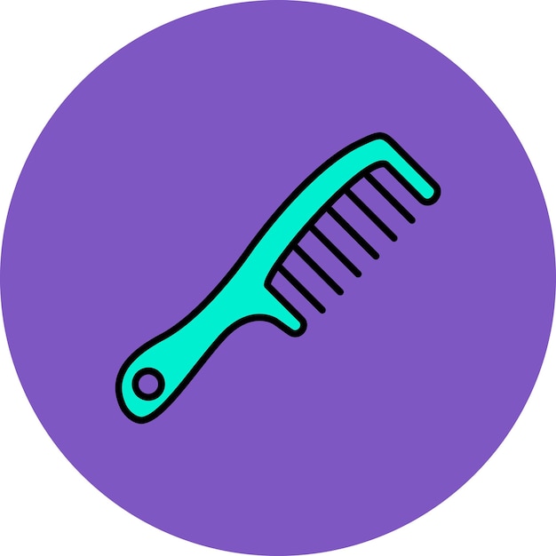 a blue toothbrush with a green handle is on a purple circle