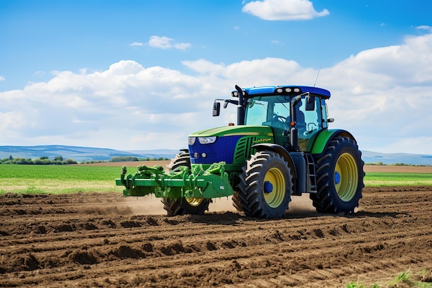 Vector a blue tractor with the word blue on the side