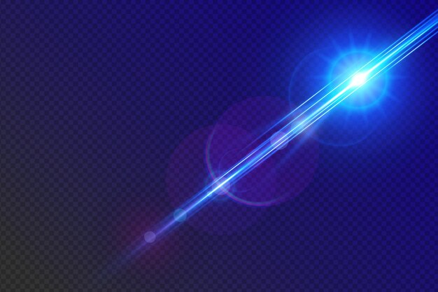 Vector blue transparent light lens flares streaks