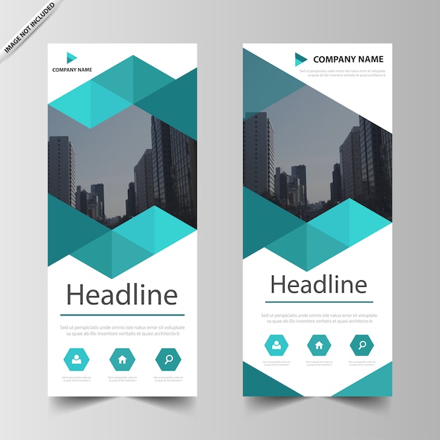 Blue Triangle Roll Up Banner template