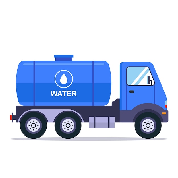 Blue truck with a tank for transporting water