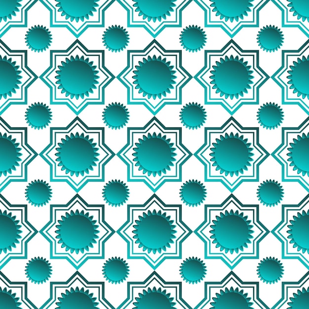 Blue turquoise seamless textured pattern Islamic background