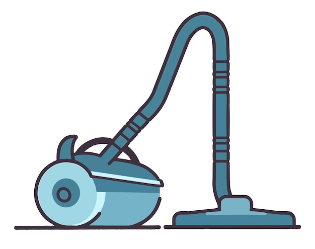 A blue vacuum cleaner with a white background.