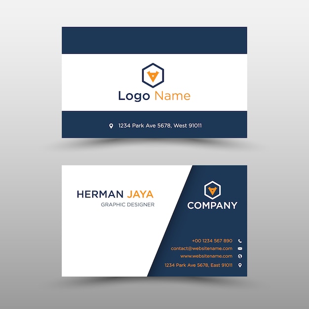 Blue Vector Business Card Template