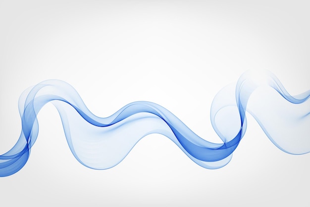 Blue vector color abstract wave Wave design element The flow of a transparent swirling wave