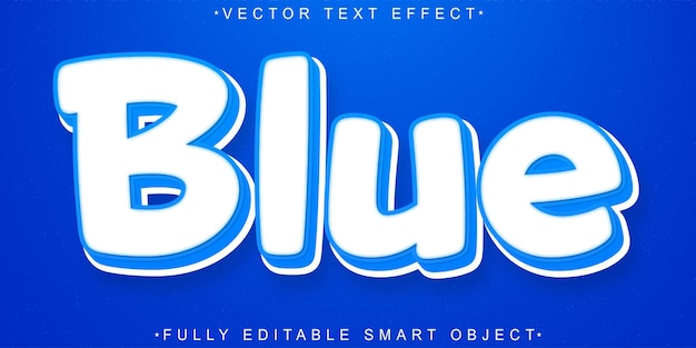 Vector blue vector fully editable smart object text effect