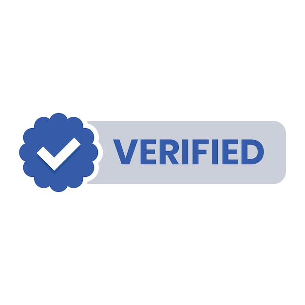 Vector blue verified label vector icons