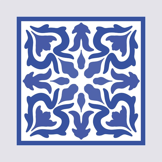 Blue vintage Moroccan mosaic design