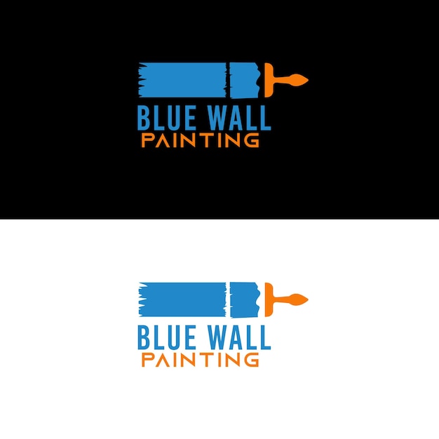 Blue Wall Painting logo design 1