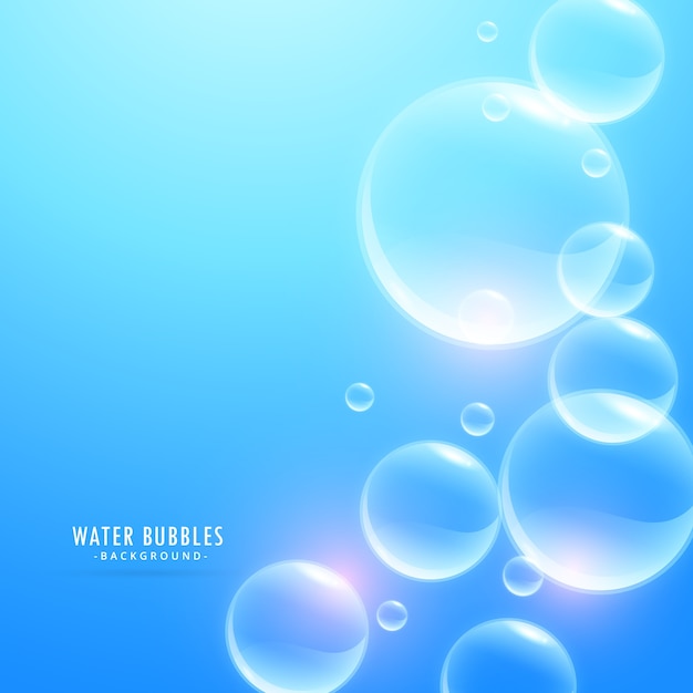 Blue water bubbles background