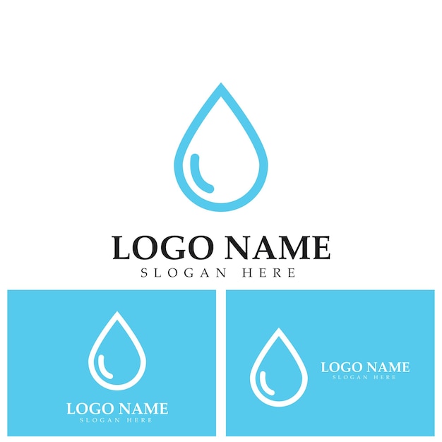 Blue Water drop logo vector icon