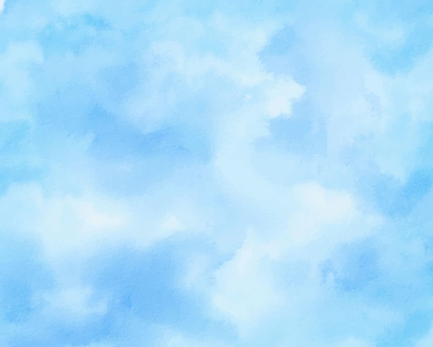 Blue watercolor cloud and sky Spring cyan background