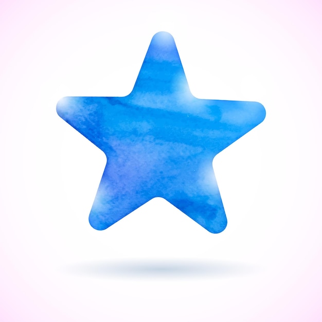 Blue watercolor star