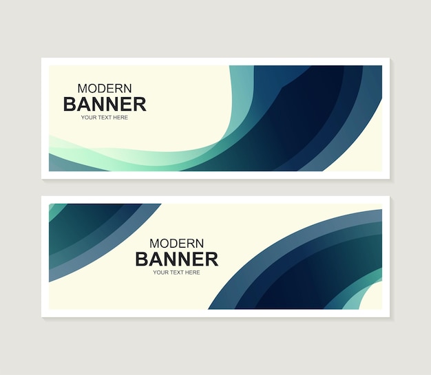 Blue wave abstract business banner