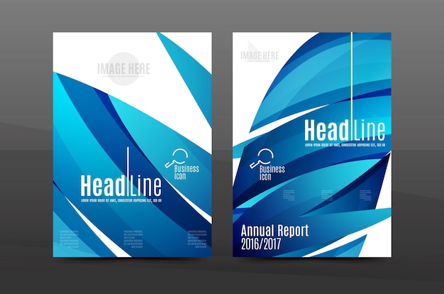 Blue wave annual report cover template